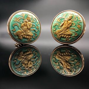 1950’s Toshikane Japan Porcelain earrings- clip on